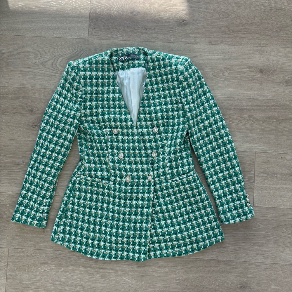 Zara textured doble breasted blazer